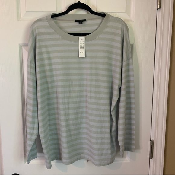 NWT J. Crew Men’s Sage Striped Long Sleeve Shirt, size M - Picture 6 of 7
